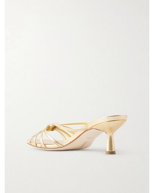Aeyde Natural Abby Metallic Leather Mules