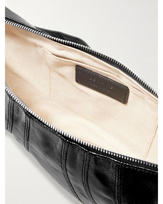 Lemaire Black Croissant Kleine Schultertasche Aus Beschichtetem Canvas