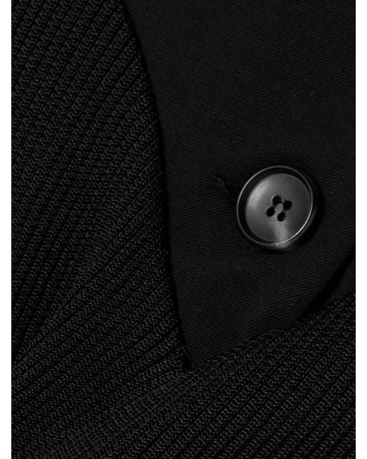 Renaissance Renaissance Black Jersey And Twill Midi Skirt