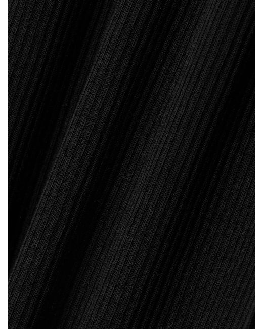 Rick Owens Black Ribbed Jersey Midi Dress