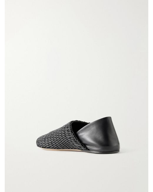 J.W. Anderson Black Woven Leather Mules