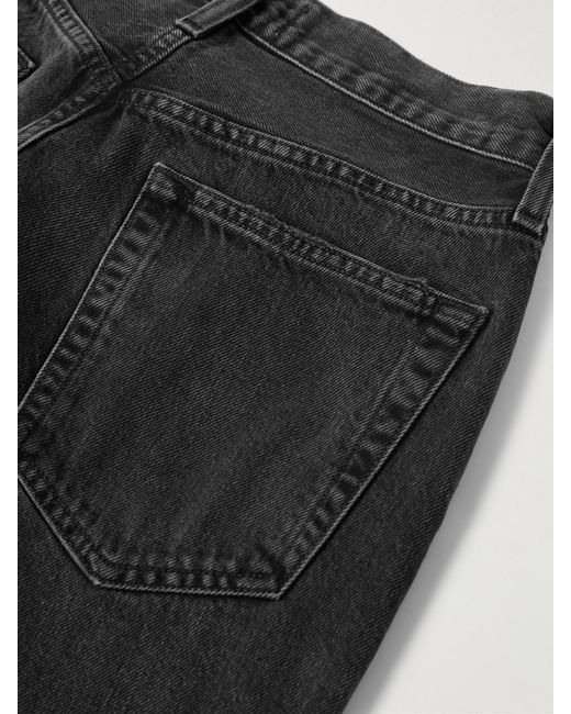Agolde Black V-Waist Baggy Mid-Rise Straight-Leg Jeans