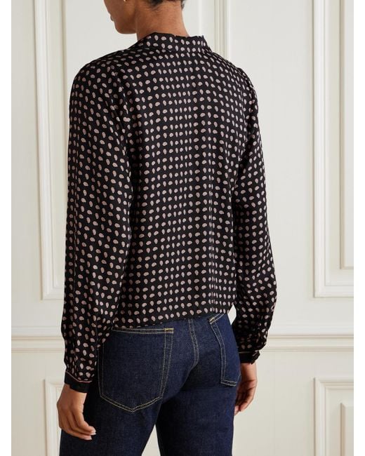 Doen Black Juliana Paisley-Print Silk-Blend Blouse