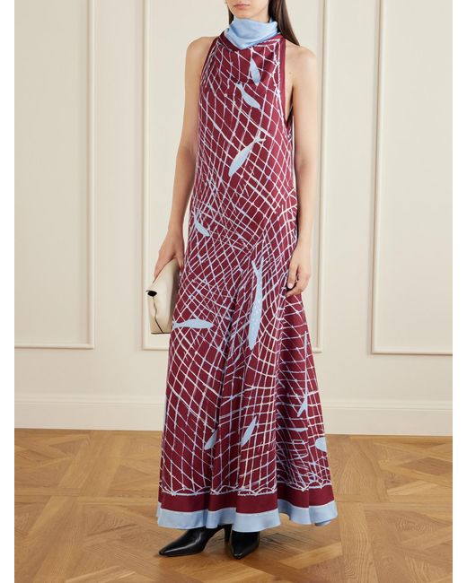 Altuzarra White Moonlight Printed Silk Maxi Dress
