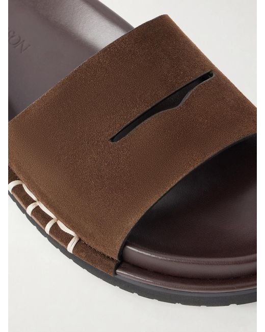 J.W. Anderson White Fussbett Suede Slides