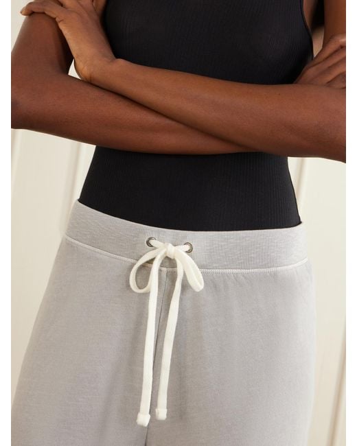 James Perse White Cotton-Terry Wide-Leg Track Pants