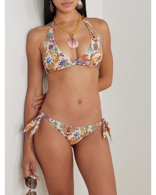 Etro Gray Halterneck Printed Bikini