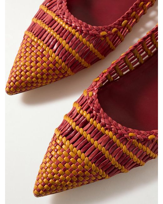 Gabriela Hearst Brown Milos Woven Leather Ballet Flats