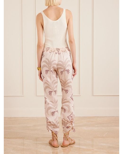 Johanna Ortiz Natural Femininity Dramatic Printed Linen Pants