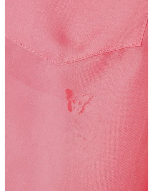 Kiki de Montparnasse Pink Laser-Cut Silk-Organza Shirt