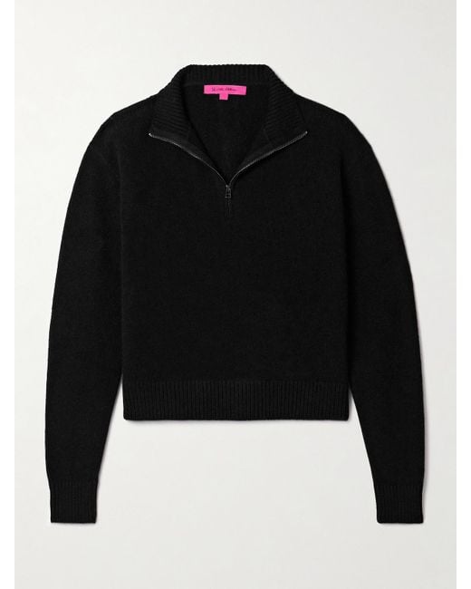 The Elder Statesman Black Kaschmirpullover Mit Reißverschluss