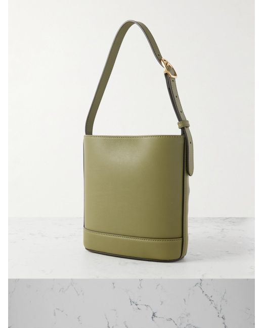 Gucci Green Schultertasche Aus Leder Mit Horsebit-Detail