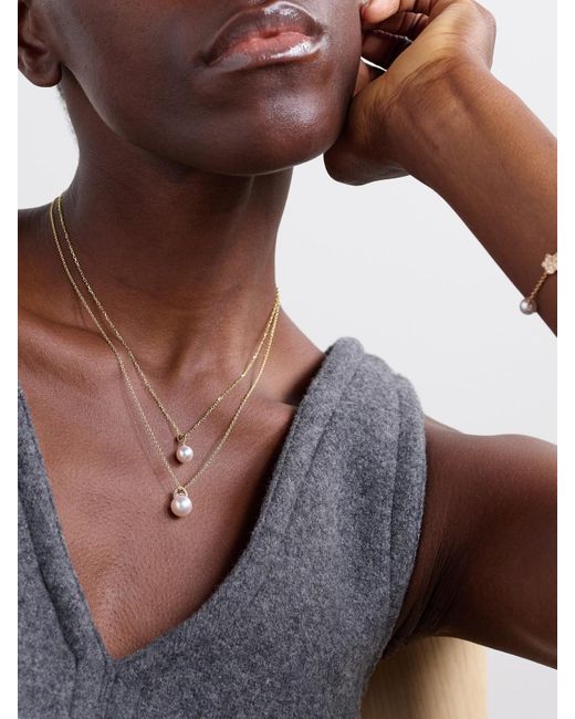 Mikimoto Natural 18-Karat, Pearl And Diamond Necklace