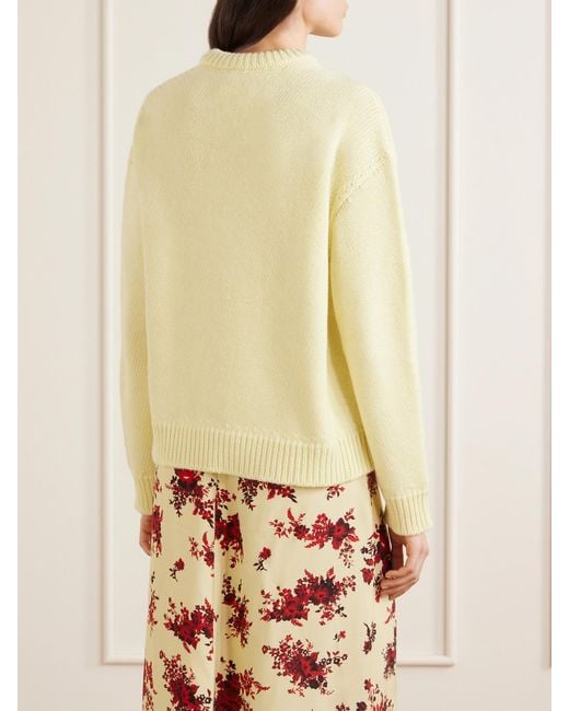 Jil Sander Yellow Cashmere And Wool-Blend Sweater