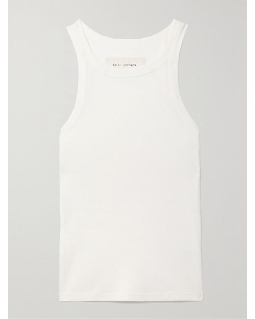 Nili Lotan Multicolor Jennifer Ribbed Cotton-Jersey Tank