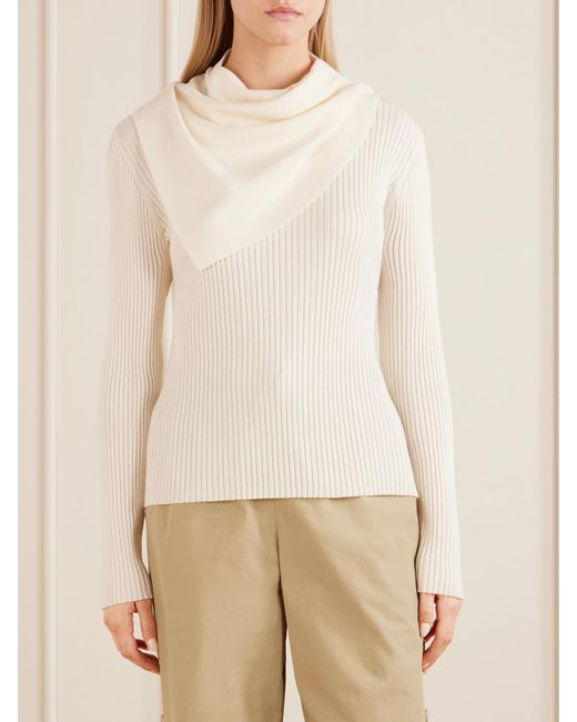 Zimmermann Natural Valiant Scarf Wool Sweater