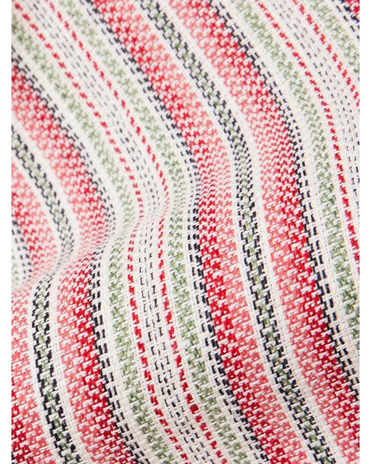 Faithfull The Brand Pink Lison Open-Back Striped Linen And Cotton-Blend Midi Dress