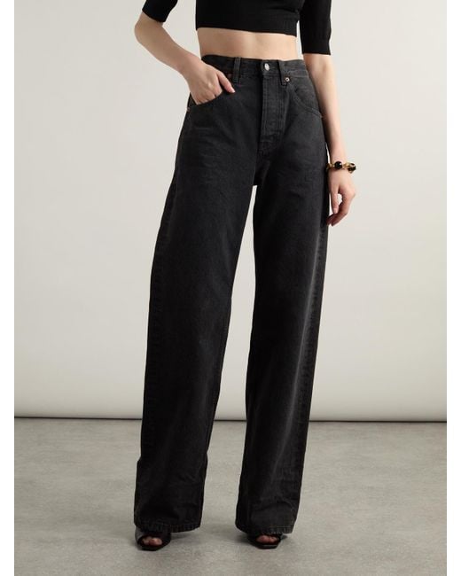 Saint Laurent Black 90S Baggy High-Rise Wide-Leg Jeans