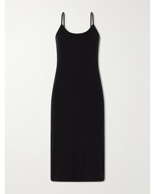 Flore Flore Black Bibi Organic Cotton-Jersey Midi Dress