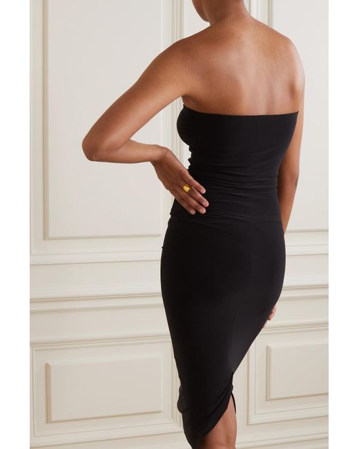 Norma Kamali Black Strapless Knee-length Fitted Dress