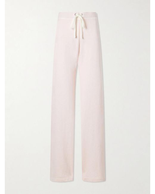 James Perse Pink Cotton-Terry Wide-Leg Track Pants