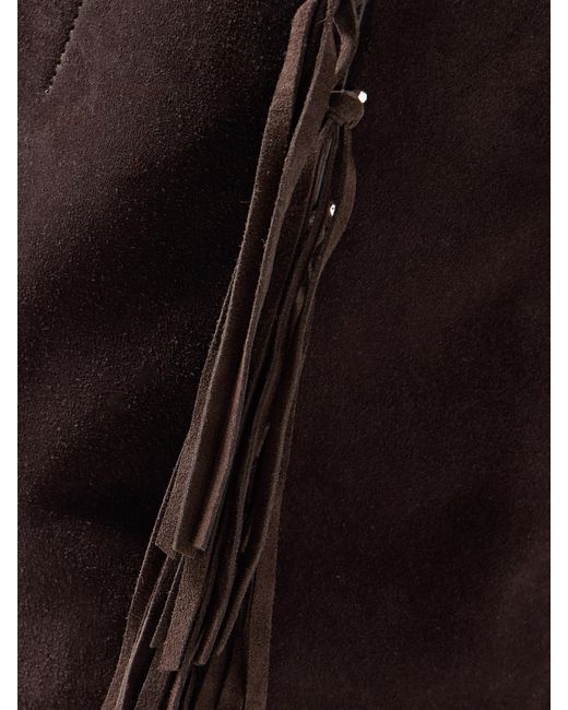 Nili Lotan Black Joni Fringed Suede Tote