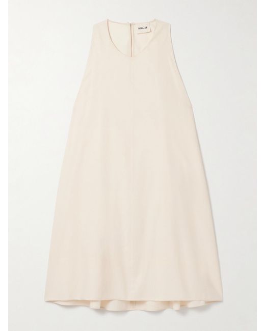 Khaite Natural Clay Cotton-Blend Poplin Mini Dress
