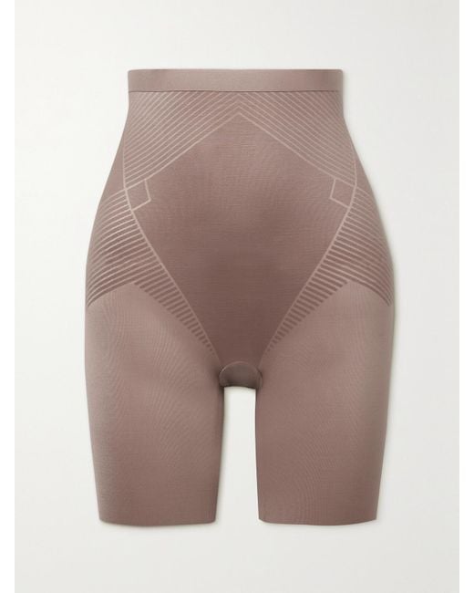 Spanx Brown Thinstincts 2.0 Hoch Sitzende Shorts