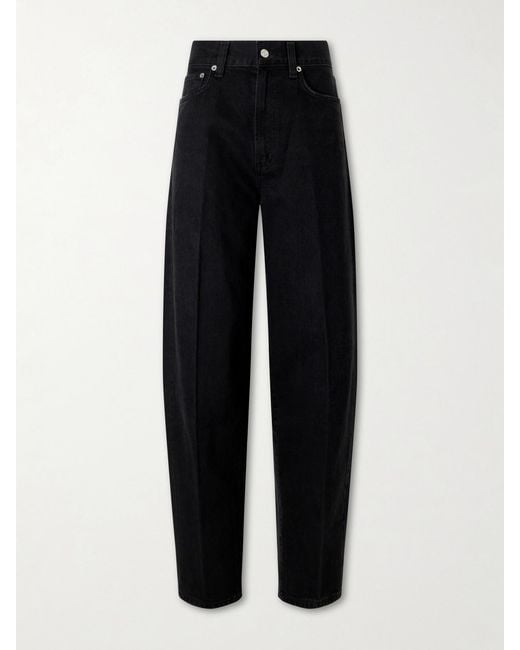 Agolde Black 80's High-Rise Straight-Leg Jeans