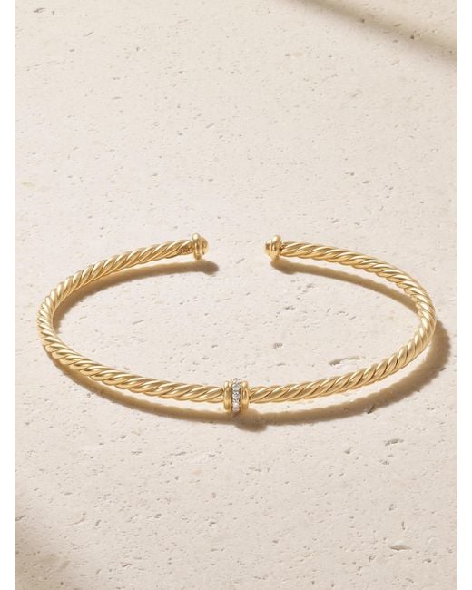 David Yurman Natural Cablespira 18-Karat Diamond Bracelet