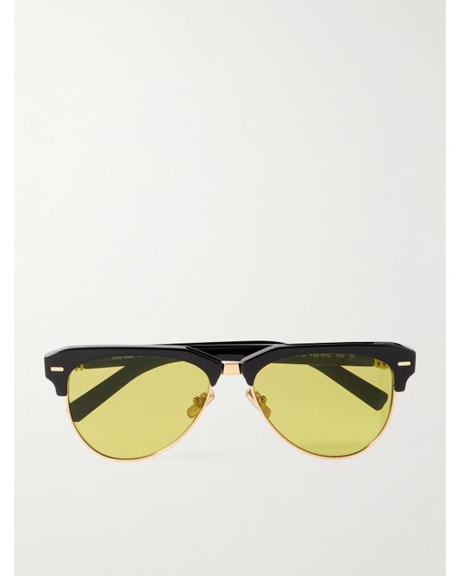 Miu Miu Yellow Aviator-Style Acetate And-Tone Sunglasses