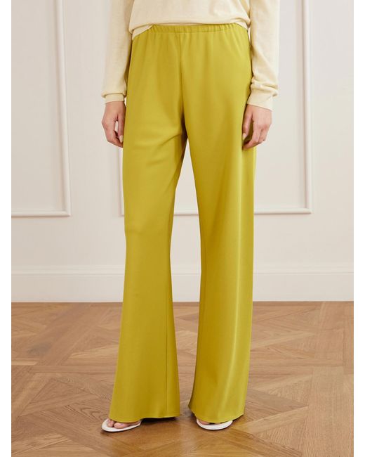 La Ligne Yellow Colby Recycled Stretch-Crepe Wide-Leg Pants