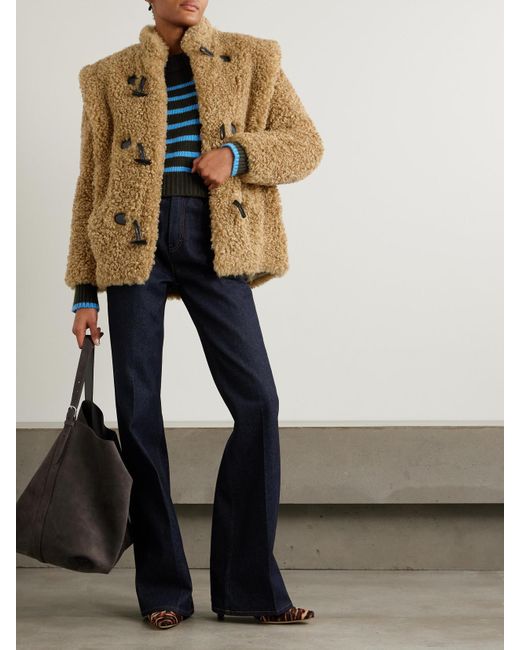Isabel Marant Natural Avalia Fleece Coat