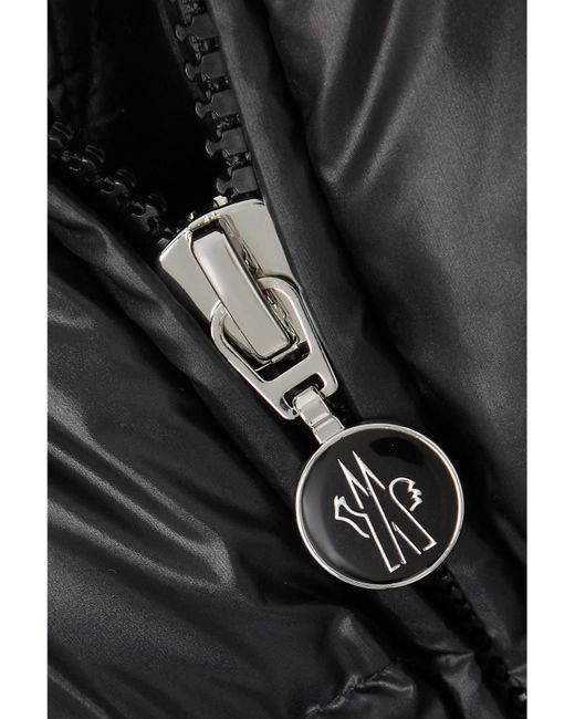 Moncler Black Douro Hooded Appliquéd Quilted Shell Down Jacket