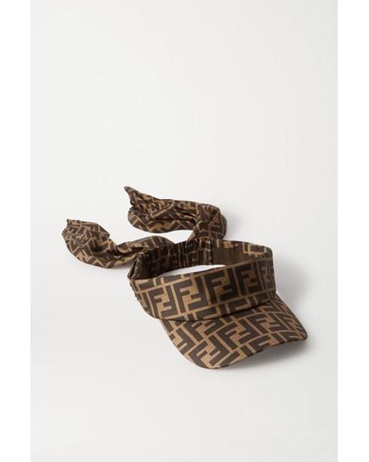 Fendi Brown Silk Visor Hat