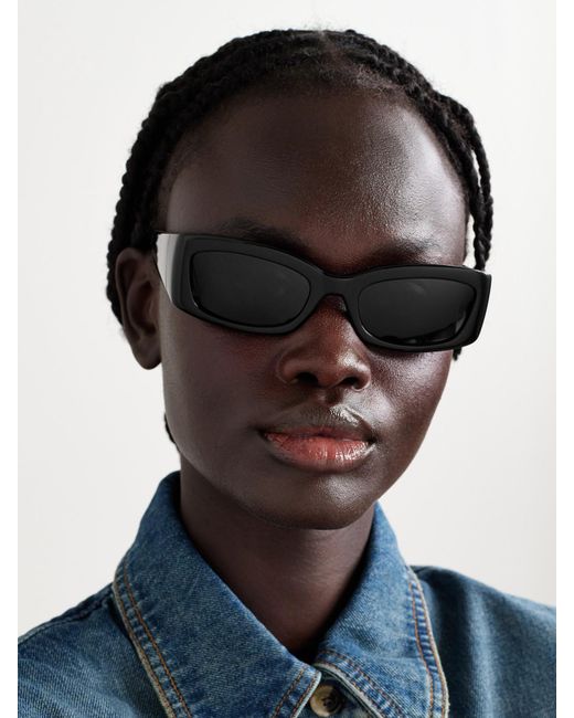 Oliver Peoples Gray Khaite 1989C Rectangular-Frame Acetate Sunglasses