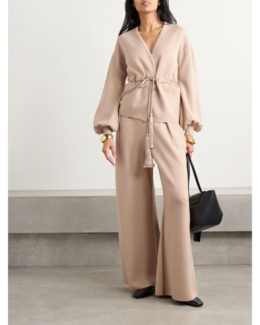 Max Mara Natural Tiberio Belted Wool Cardigan