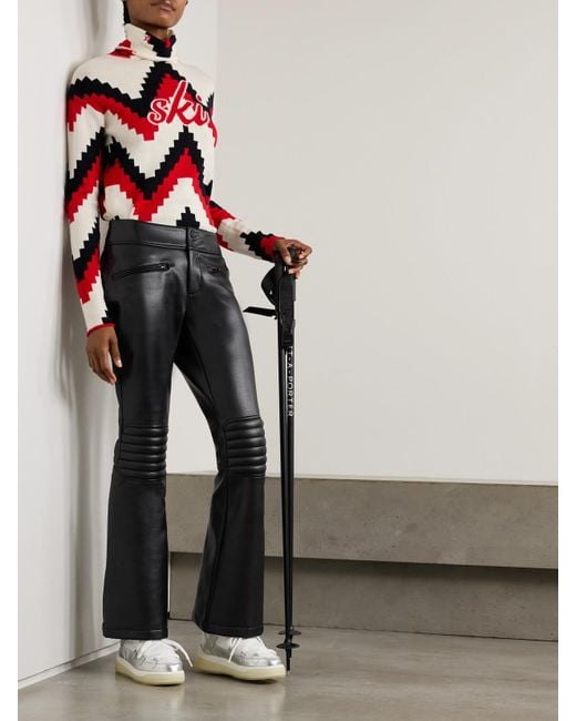 Perfect Moment Black Aurora Ausgestellte, Hoch Sitzende Skihose Aus Kunstleder