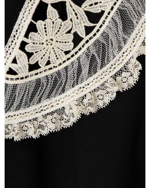 Chemisier En Crêpe De Soie À Finitions En Dentelle Chloé en coloris Black