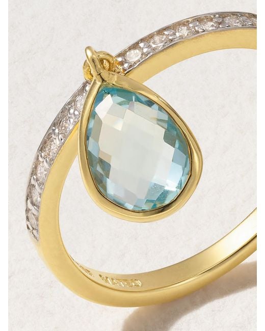 Mateo Natural 14-Karat, Topaz And Diamond Ring