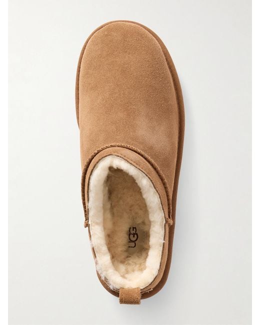 Chaussons De Ville En Peau Lainée Classic Micro Ugg en coloris Brown
