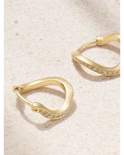 Sophie Bille Brahe Natural Daisy Ocean 18-Karat Recycled Diamond Hoop Earrings