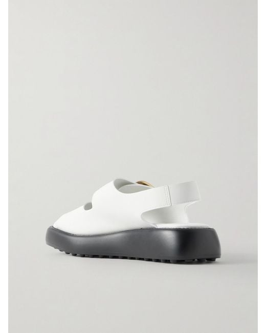 Tod's White Leather Sandals