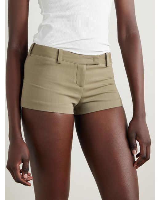 Frankie Shop Natural Roma Twill Shorts