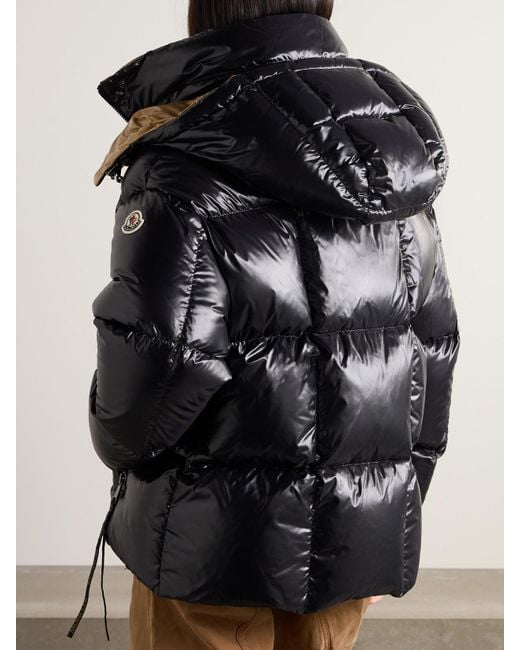 Moncler Black Parana Logo-Appliquéd Quilted Shell Hooded Down Jacket
