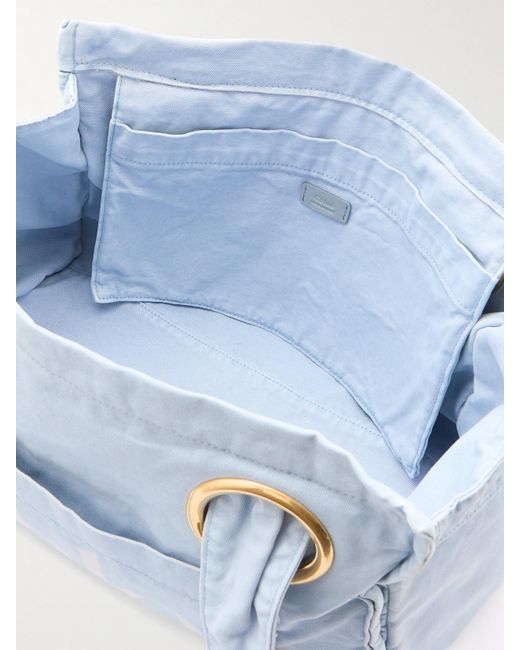 Chloé Blue Plage Tote Aus Baumwoll-Canvas Mit Print