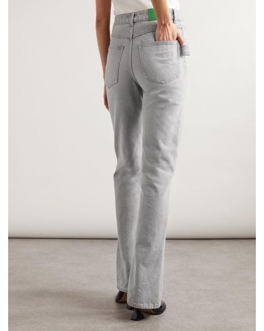 Bottega Veneta Gray High-Rise Straight-Leg Jeans