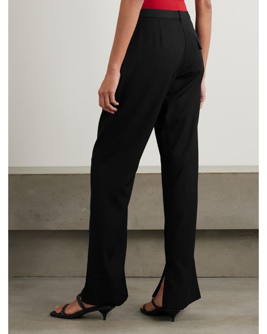 St. Agni Black 90S Split Crepe Flared Pants