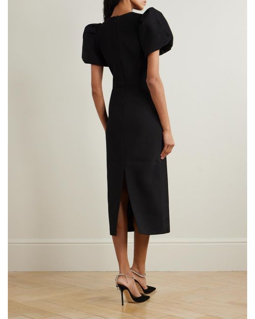 Rebecca Vallance Black Eliana Midikleid Aus Cady Mit Cut-Outs Und Verzierungen