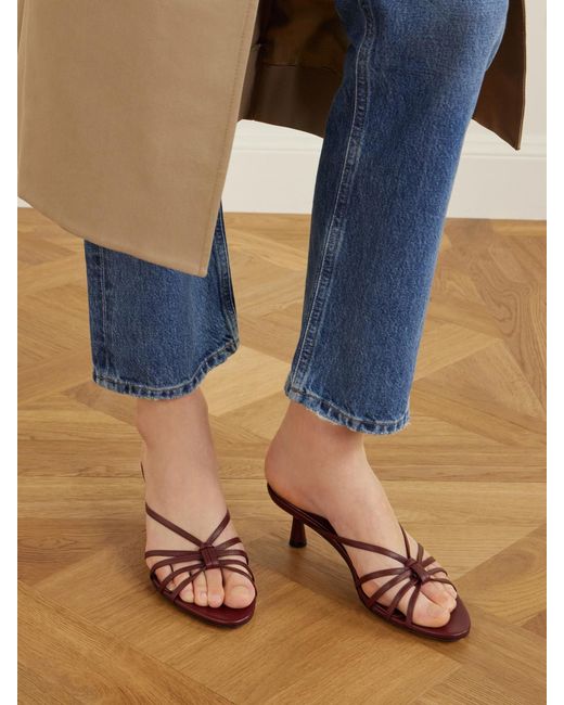 Aeyde Red Abby Leather Mules